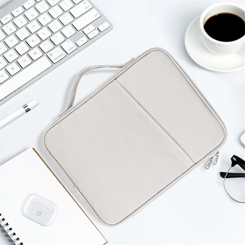 180 Degree Opening 13-inch Laptop Handbag Waterproof Nylon Anti-scratch Carrying Pouch - Black