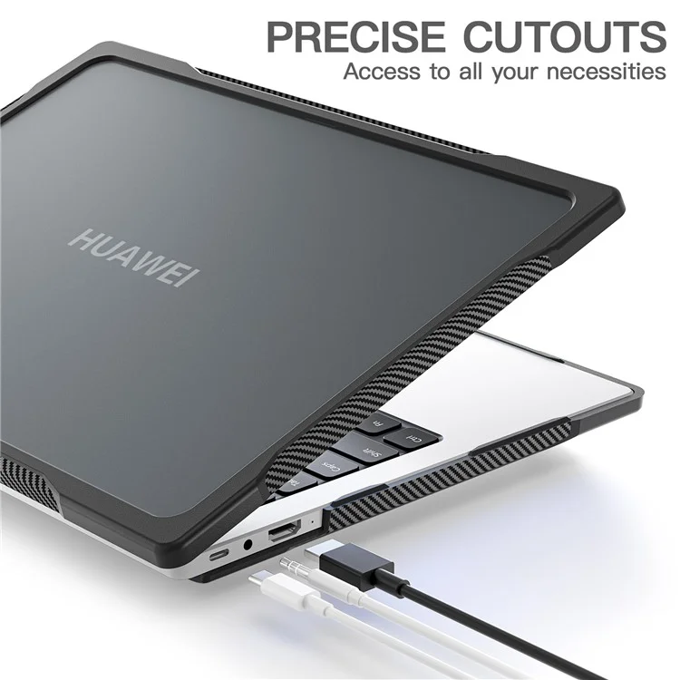 Sailor Series for Huawei MateBook 14 (2021) / (2022) / (2023) Laptop Case PC+TPU Notebook Cover - Transparent Black