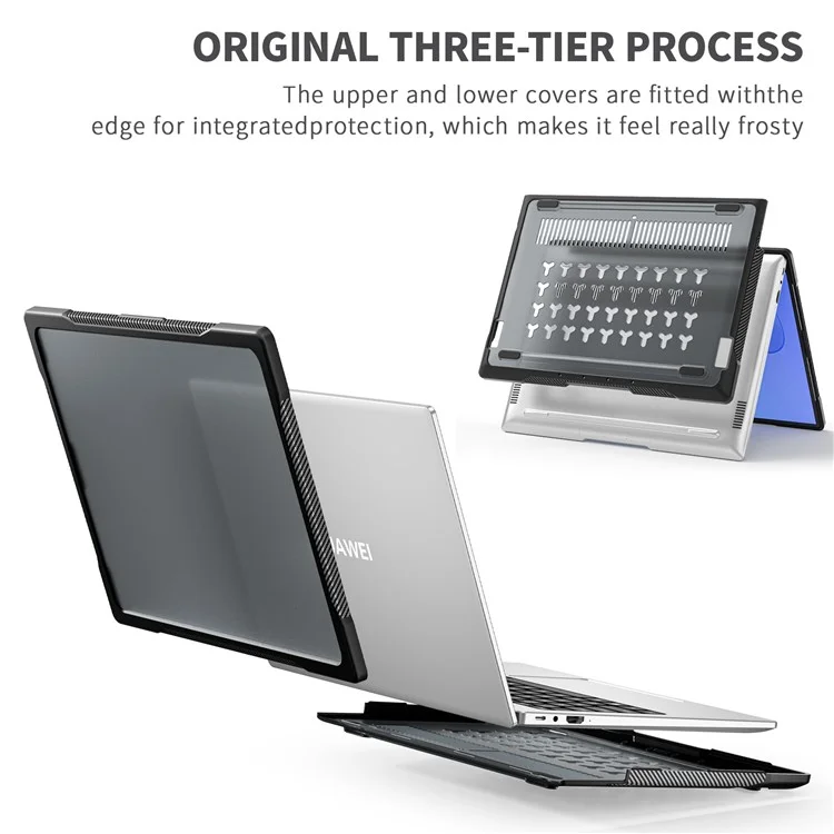 Sailor Series for Huawei MateBook 14 (2021) / (2022) / (2023) Laptop Case PC+TPU Notebook Cover - Transparent Black