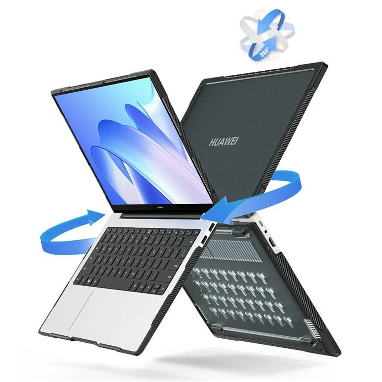 Sailor Series for Huawei MateBook 14 (2021) / (2022) / (2023) Laptop Case PC+TPU Notebook Cover - Transparent Black