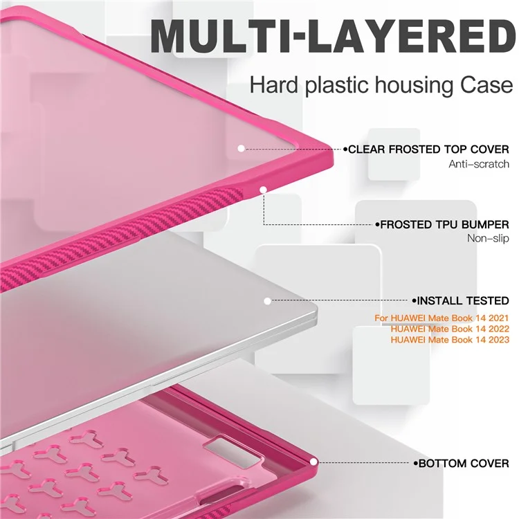 Serie Sailor para Huawei MateBook 14 (2021) / (2022) / (2023) Funda para Portátil Carcasa PC+TPU - Rosa