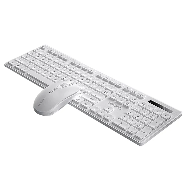 YINDIAO V3Max 2.4G Wireless Smart Sleep Office Keyboard Mouse Set for Computer Laptop - White