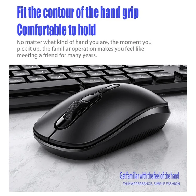 YINDIAO V3Max 2.4G Wireless Smart Sleep Office Keyboard Mouse Set for Computer Laptop - White