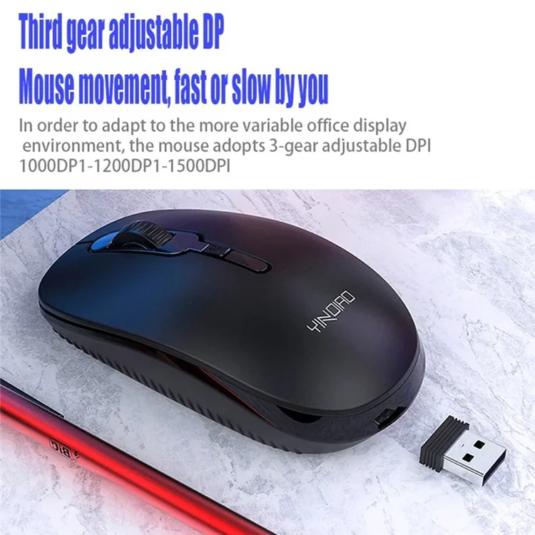 YINDIAO V3Max 2.4G Wireless Smart Sleep Office Keyboard Mouse Set for Computer Laptop - White