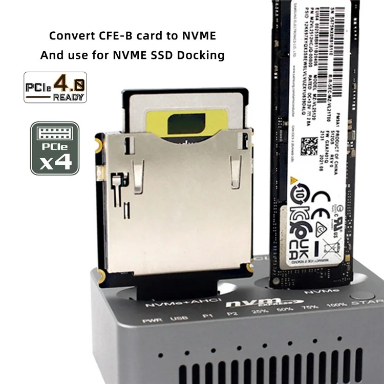 SA-038-CFB NGFF M.2 NVMe Host to CFExpress CFB Extension Adapter M2 M-key для поддержки карт памяти CFE Type-B R5 Z6 Z7