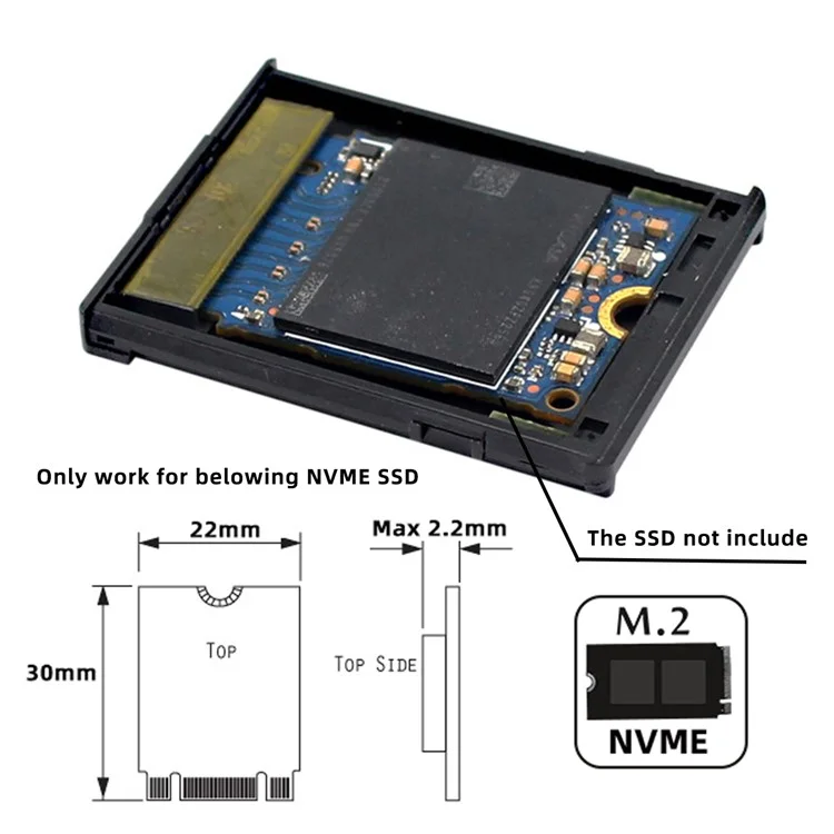 SA-046-CFB CFexpress Type-B to NVME Memory Card Kit Case CFE CFB NGFF M-key Adapter Compatible with XS Camera 8K RAW PCIe Expansion
