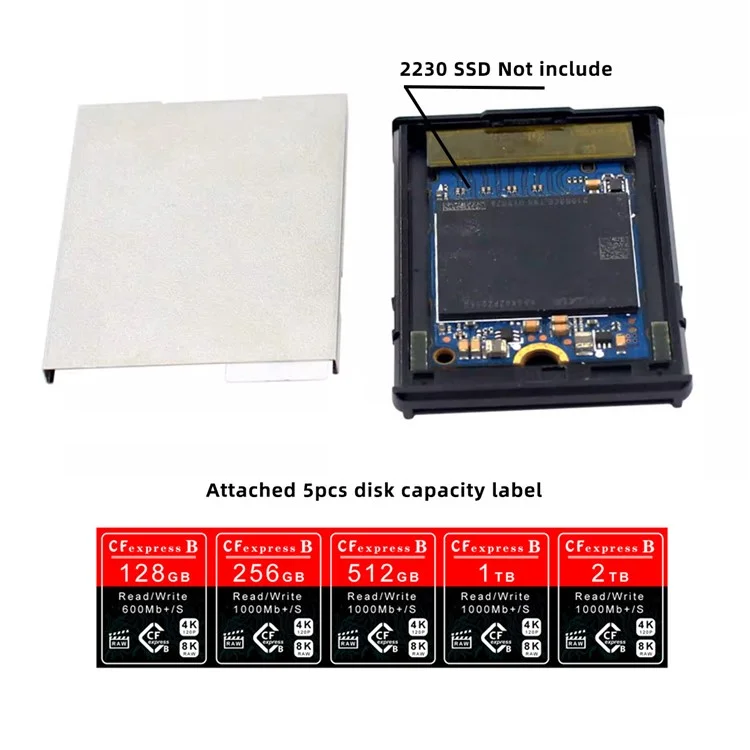 SA-046-CFB CFexpress Type-B to NVME Memory Card Kit Case CFE CFB NGFF M-key Adapter Compatible with XS Camera 8K RAW PCIe Expansion