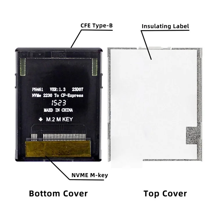 SA-046-CFB CFexpress Type-B to NVME Memory Card Kit Case CFE CFB NGFF M-key Adapter Compatible with XS Camera 8K RAW PCIe Expansion