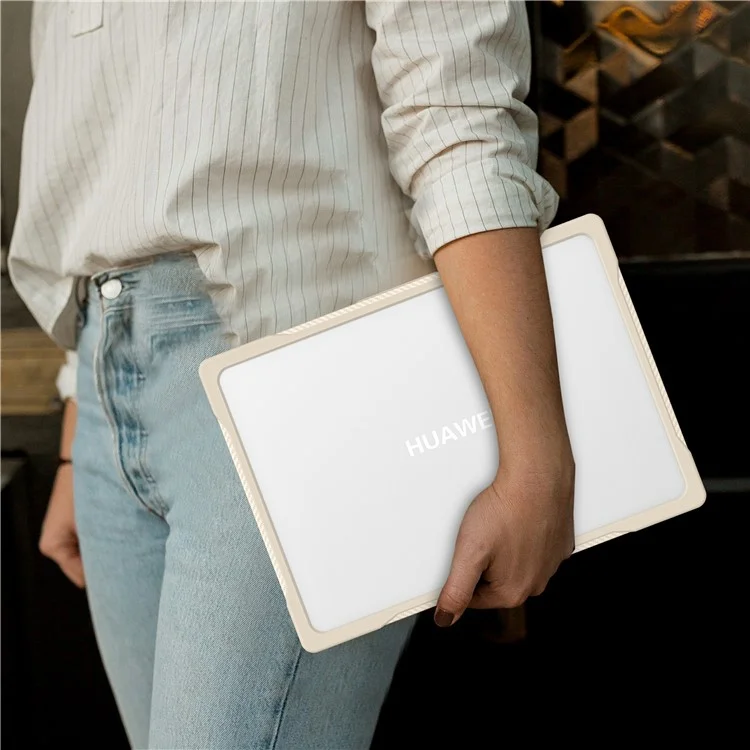 Série Sailor para o Huawei MateBook D14 (2023) Case PC+TPU Anti-Cracking Protective Cover - Cáqui