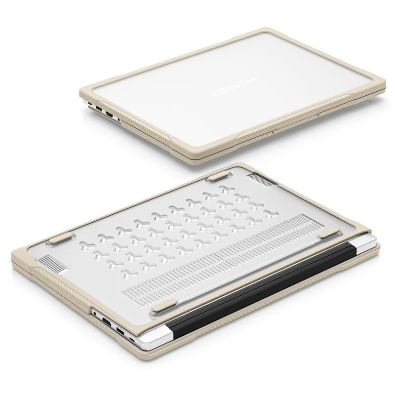 Série Sailor para o Huawei MateBook D14 (2023) Case PC+TPU Anti-Cracking Protective Cover - Cáqui