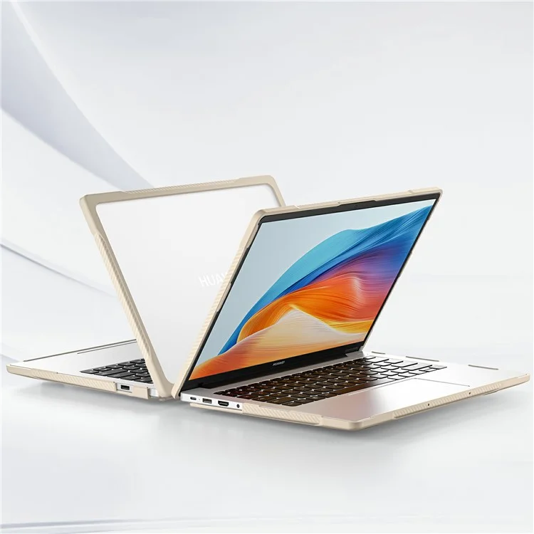 Série Sailor para o Huawei MateBook D14 (2023) Case PC+TPU Anti-Cracking Protective Cover - Cáqui