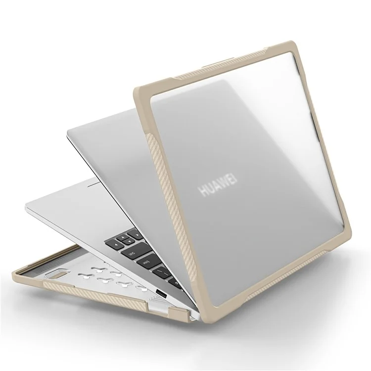 Série Sailor para o Huawei MateBook D14 (2023) Case PC+TPU Anti-Cracking Protective Cover - Cáqui