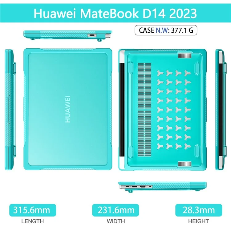 Sailor Series for Huawei MateBook D14 (2023) Case PC+TPU Anti-Cracking Protective Cover - Baby Blue