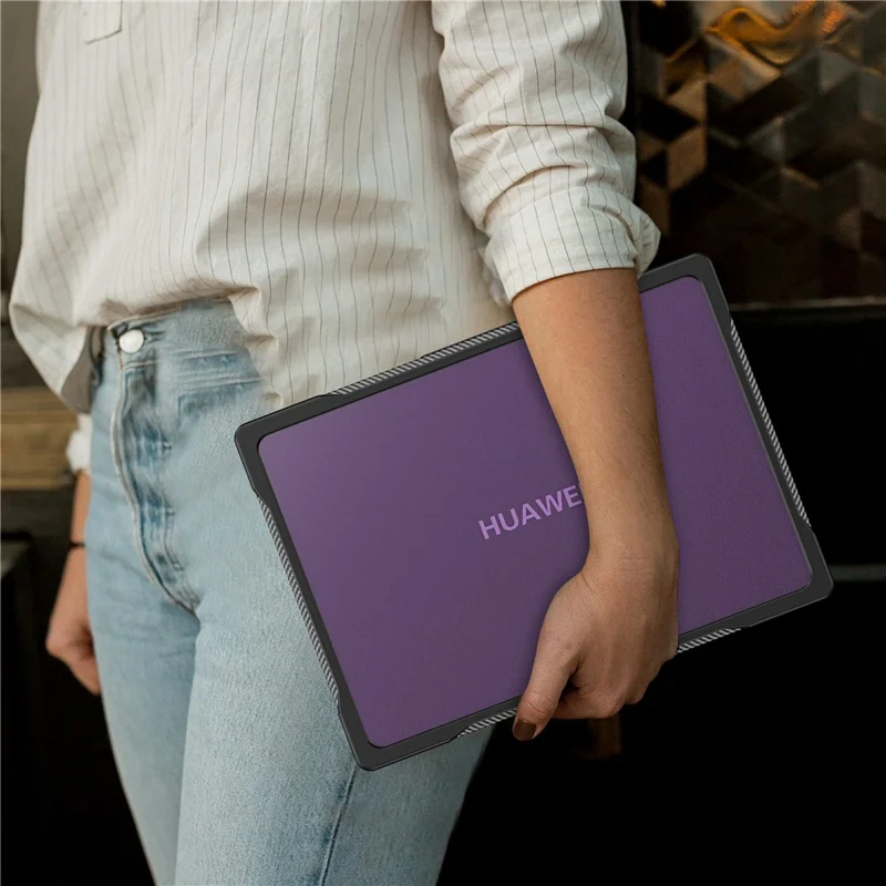 Sailor Series for Huawei MateBook D14 (2023) Case PC+TPU Anti-Cracking Protective Cover - Transparent Purple