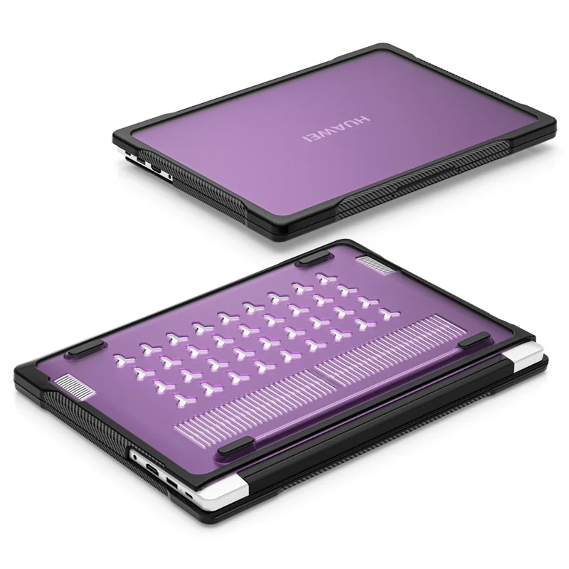Sailor Series for Huawei MateBook D14 (2023) Case PC+TPU Anti-Cracking Protective Cover - Transparent Purple