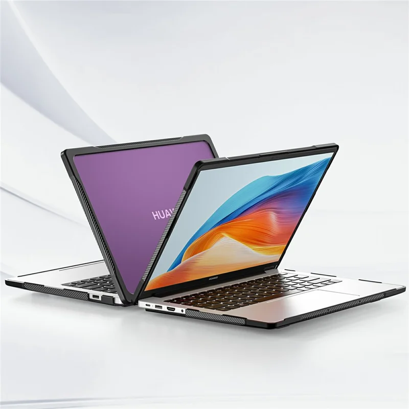 Sailor Series for Huawei MateBook D14 (2023) Case PC+TPU Anti-Cracking Protective Cover - Transparent Purple