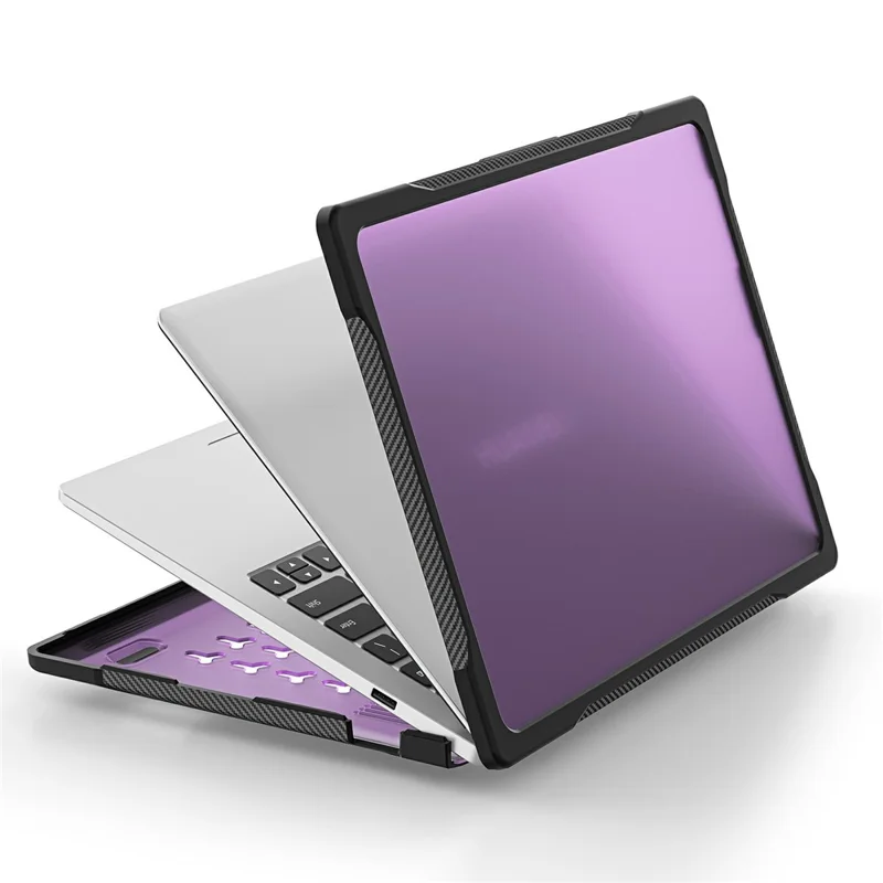 Sailor Series for Huawei MateBook D14 (2023) Case PC+TPU Anti-Cracking Protective Cover - Transparent Purple