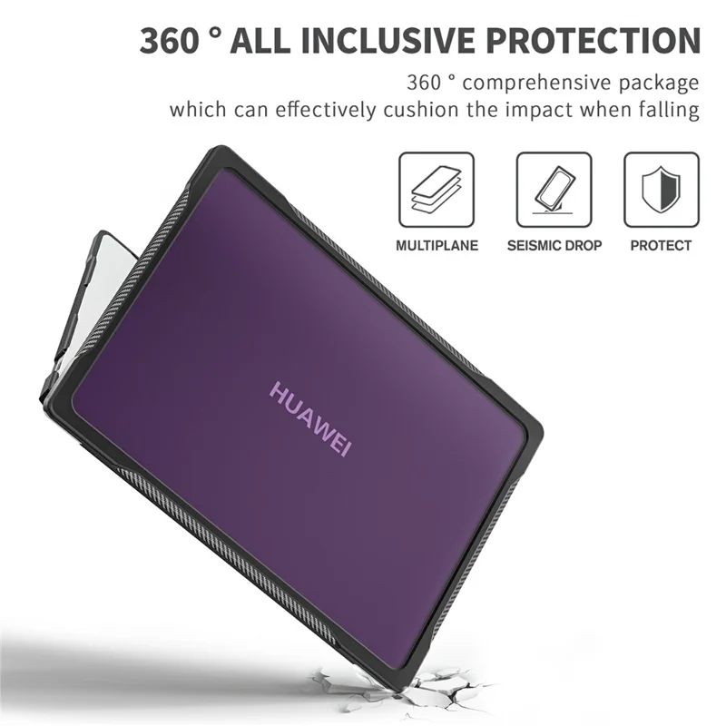 Sailor Series for Huawei MateBook D14 (2023) Case PC+TPU Anti-Cracking Protective Cover - Transparent Purple