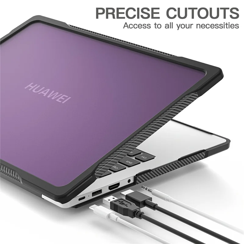 Sailor Series for Huawei MateBook D14 (2023) Case PC+TPU Anti-Cracking Protective Cover - Transparent Purple