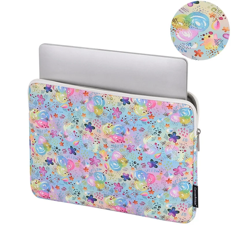 CANVASARTISAN H80-01 Colorful Pattern Laptop Bag Notebook Carrying Pouch - 15-inch