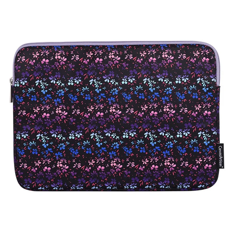 CANVASARTISAN H75-01 Laptop Bag Colorful Flower Pattern Notebook Zip Pouch - 15-inch