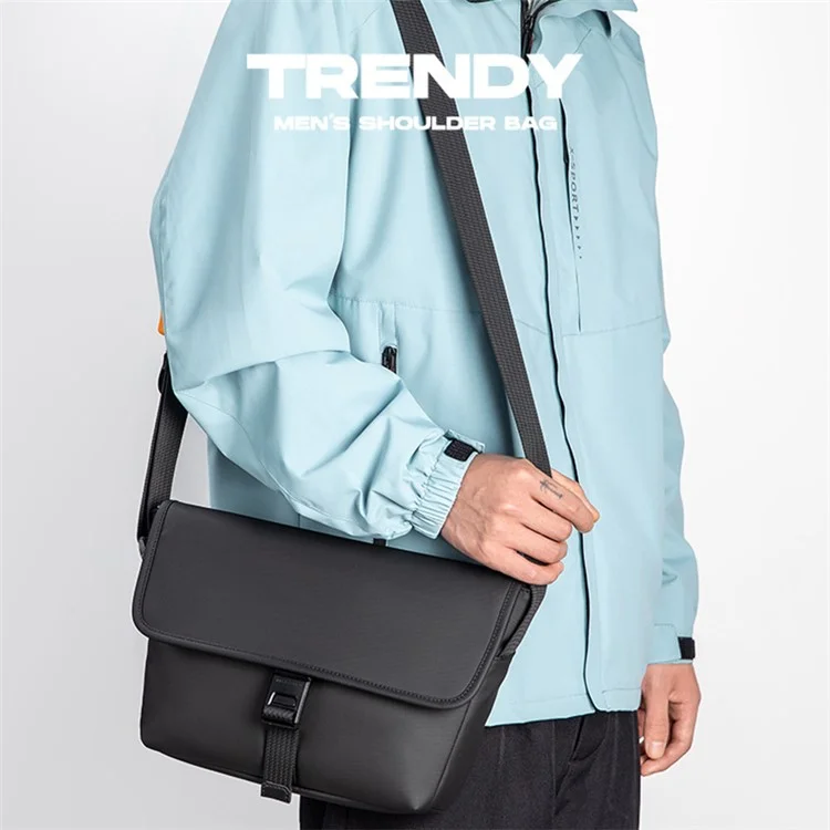 MARK RYDEN MR609 PU+Полиэстер Одиночная Плечевая Сумка Мужская Повседневная Сумка-Мессенджер - Черная
