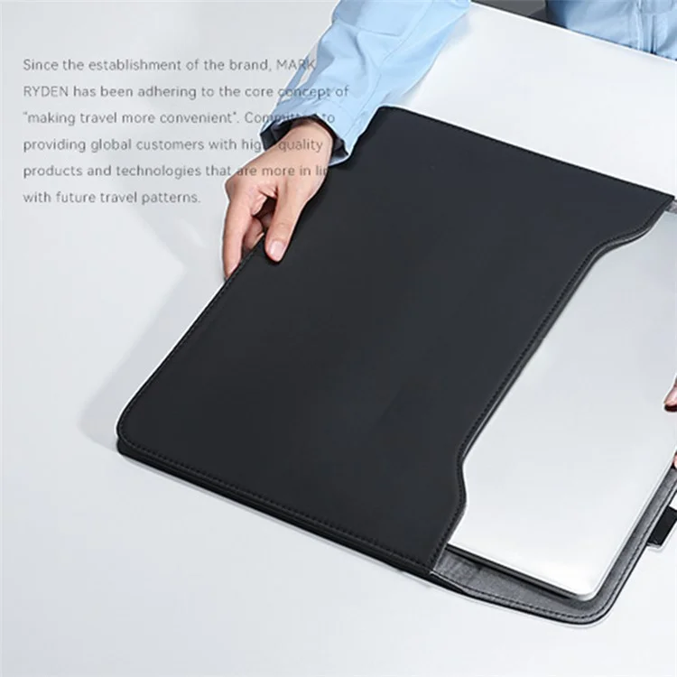 Kark RYDEN MR67 Portable Carrying Borse Per Una Custodia Per Maniche PU Ultrabook Slim da 15,4 " - Nero