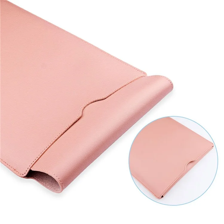 15-inch Ultra Thin Waterproof Laptop Bag Notebook PU Leather Carrying Pouch - Khaki