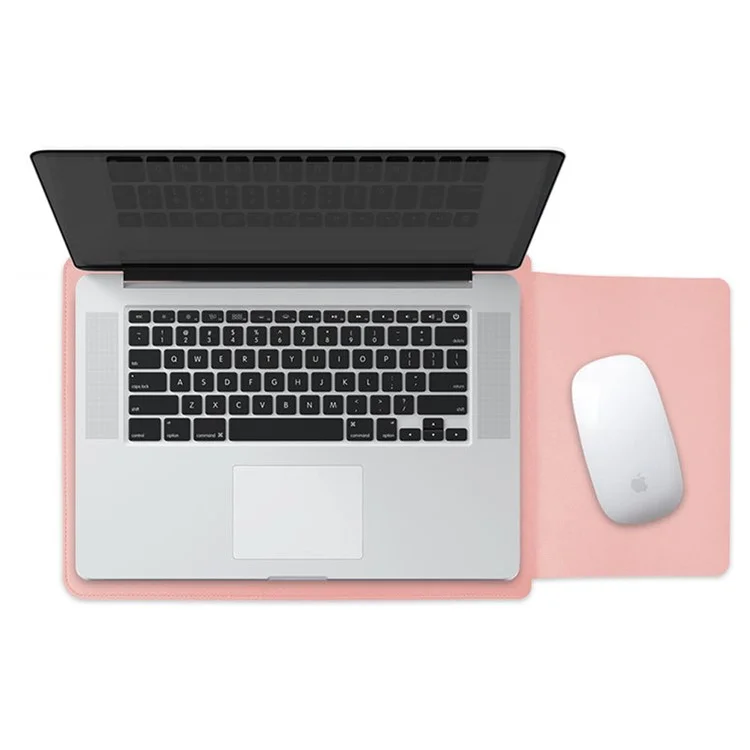 Bolsa para laptop de couro PU de 13 polegadas, forro macio, anti-arranhões - Milk Tea Pink