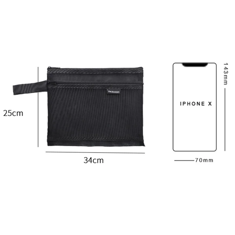 HE CHOOSES D045 A4 File Bag Nylon Document Stationery Zipper Storage Pouch - Blue