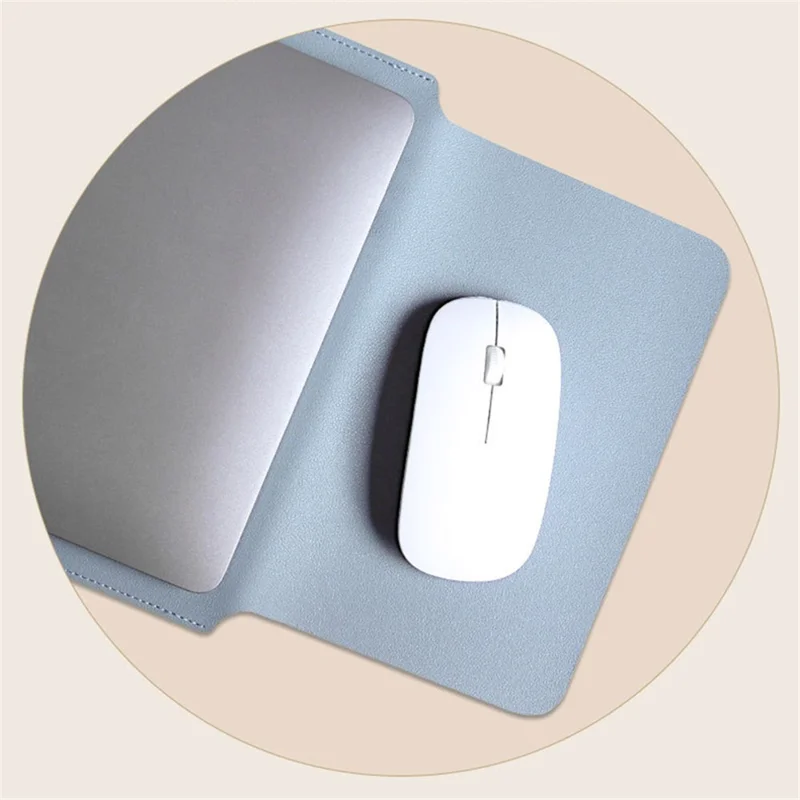 13-inch PU Leather Laptop Bag Ultra-thin Vertical Notebook Sleeve - Mist Blue