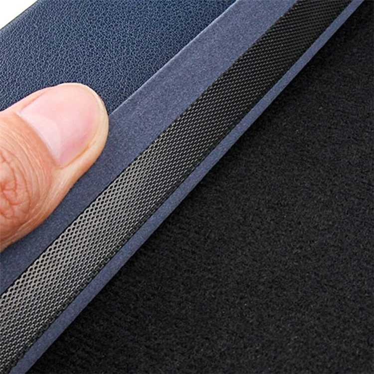 13-inch PU Leather Laptop Bag with Adjustable Stand Notebook Sleeve - Navy Blue