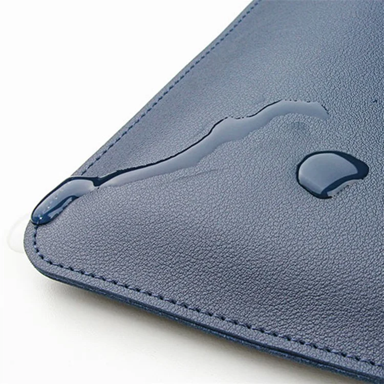 13-inch PU Leather Laptop Bag with Adjustable Stand Notebook Sleeve - Navy Blue