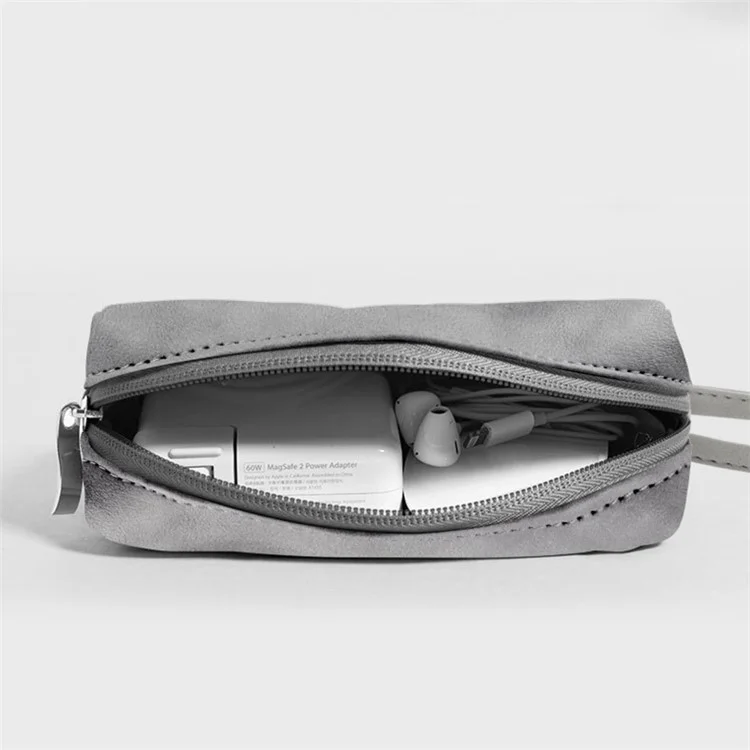 Bolsa vertical ultrafina de 13 pulgadas para portátil de piel de poliuretano + Bolsa pequeña - Gris