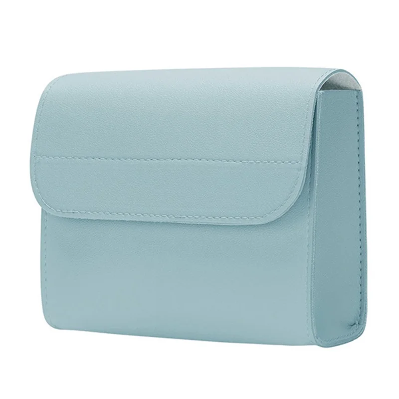 Power Bank Storage Bag Ultra-thin PU Leather Accessories Organizer - Sky Blue
