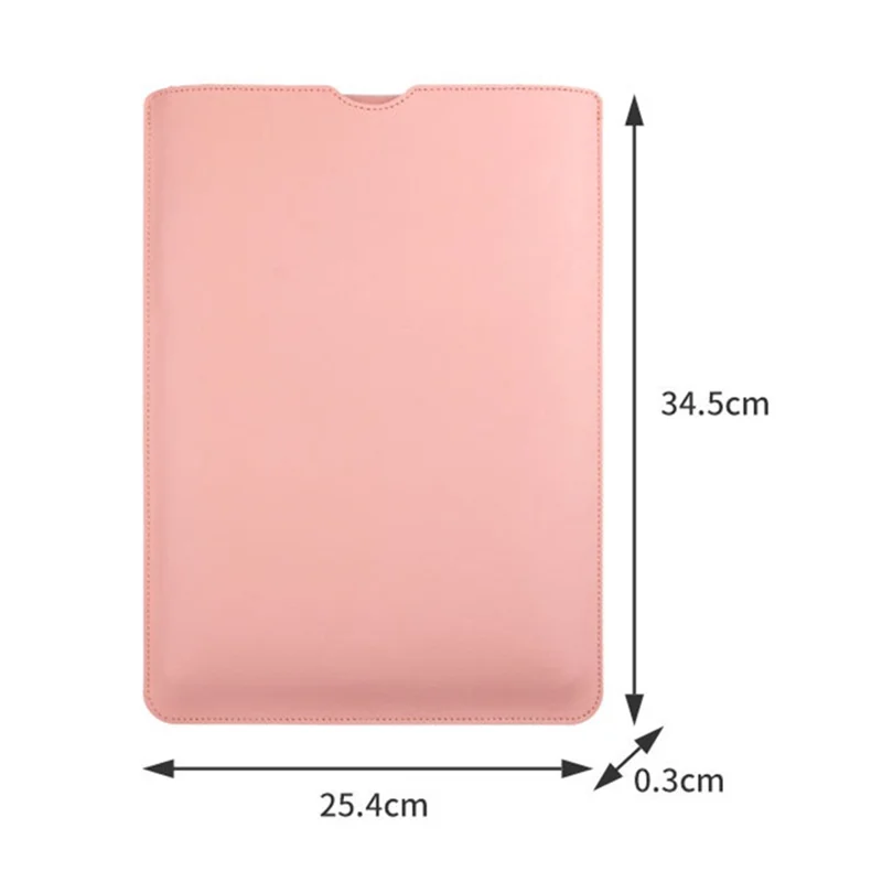 14 inch Laptop Sleeve Ultra-Thin PU Leather Carrying Pouch + Small Bag - Black