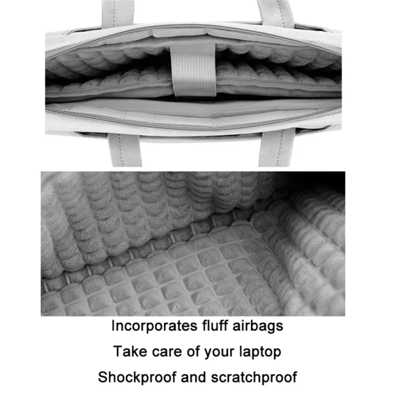 213 15.6-16.1 inch  Airbag Laptop Carrying Bag Waterproof Crossbody Shoulder Bag - Light Grey