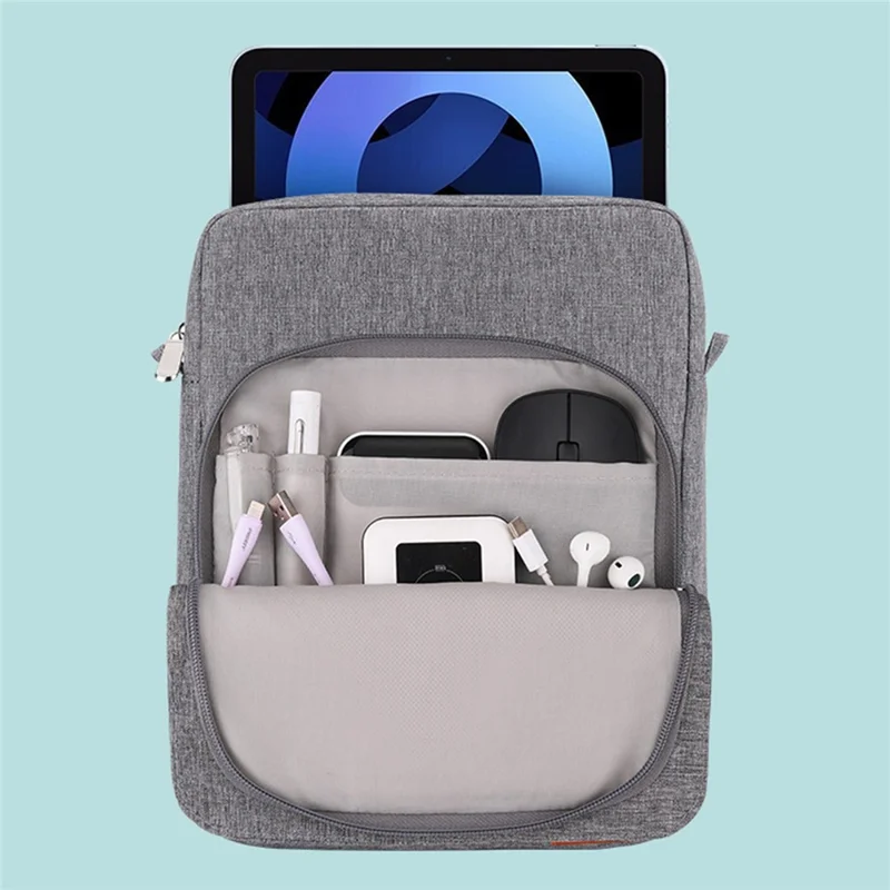 12.9-13.3inch Shockproof Laptop Carrying Bag Polyester Notebook Handbag Crossbody Bag - Black