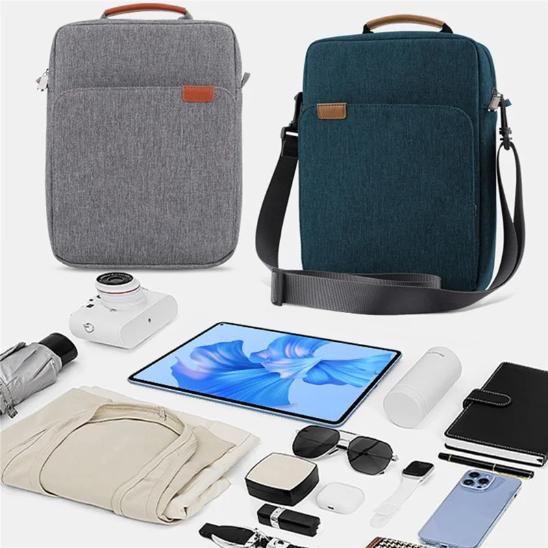 12.9-13.3inch Shockproof Laptop Carrying Bag Polyester Notebook Handbag Crossbody Bag - Black