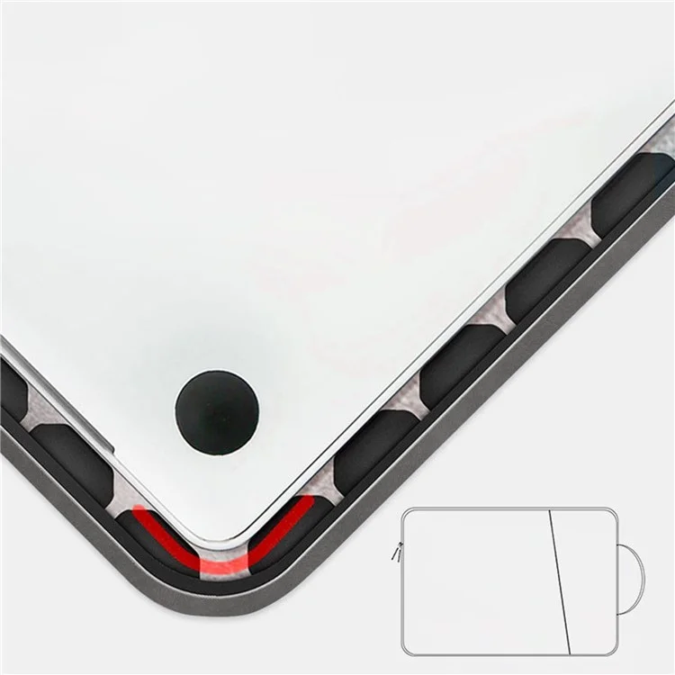 Borsa per laptop da 13-14 pollici ND03S in pelle PU impermeabile - Grigio scuro