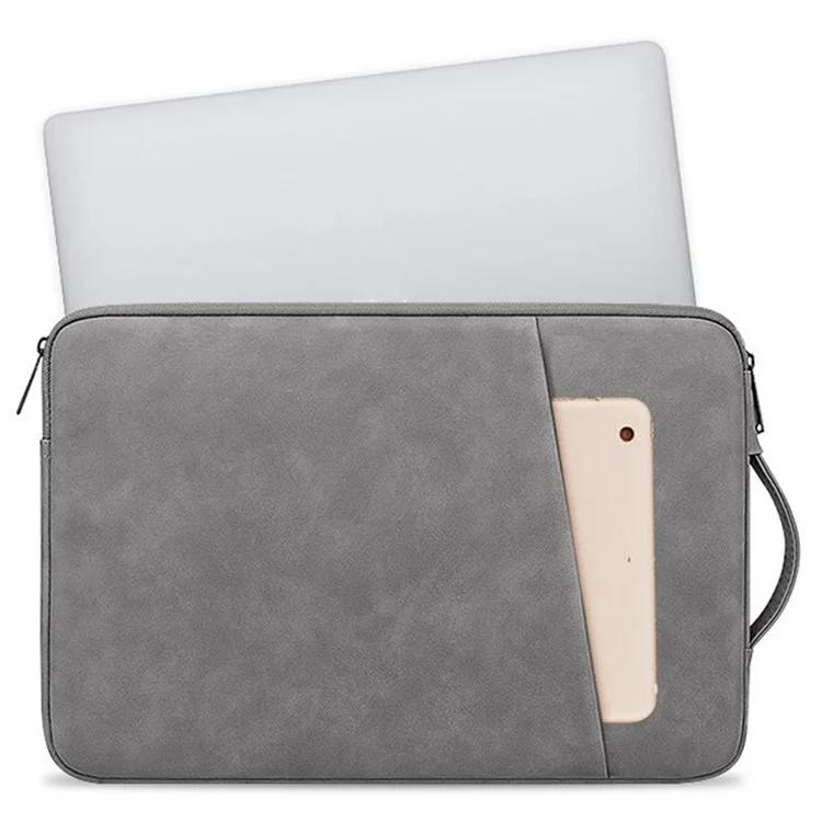 Borsa per laptop da 13-14 pollici ND03S in pelle PU impermeabile - Grigio scuro