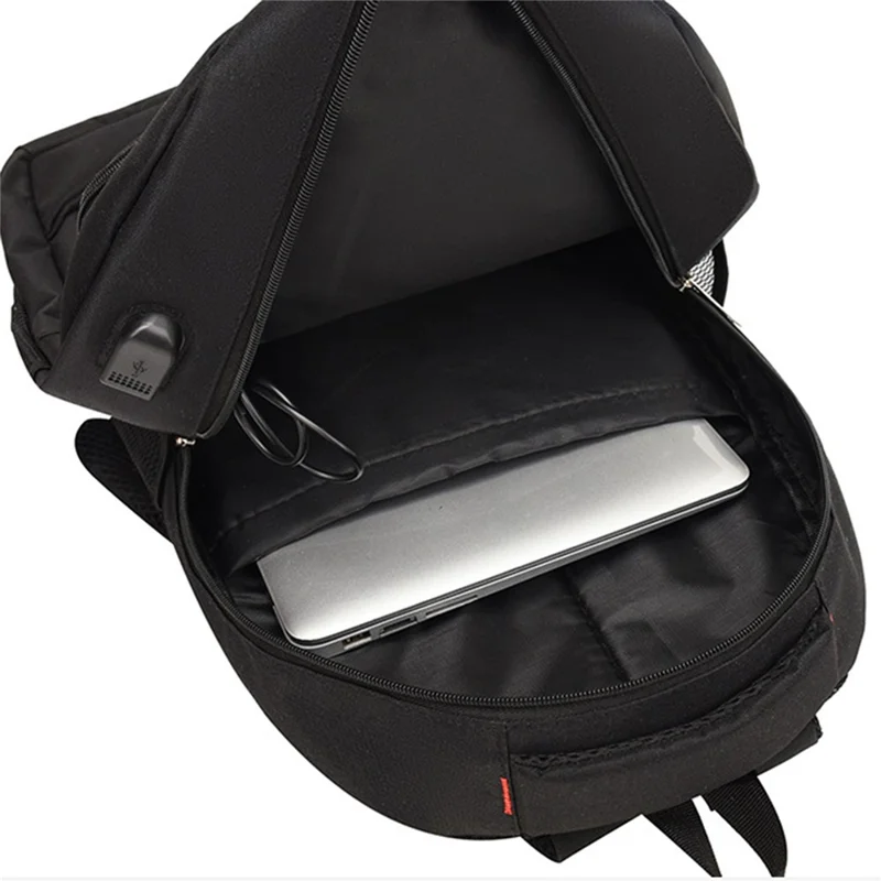 ZWX-6010 Size S Oxford Cloth Travel Backpack Dual Shoulder Laptop Bag with USB Port - Blue
