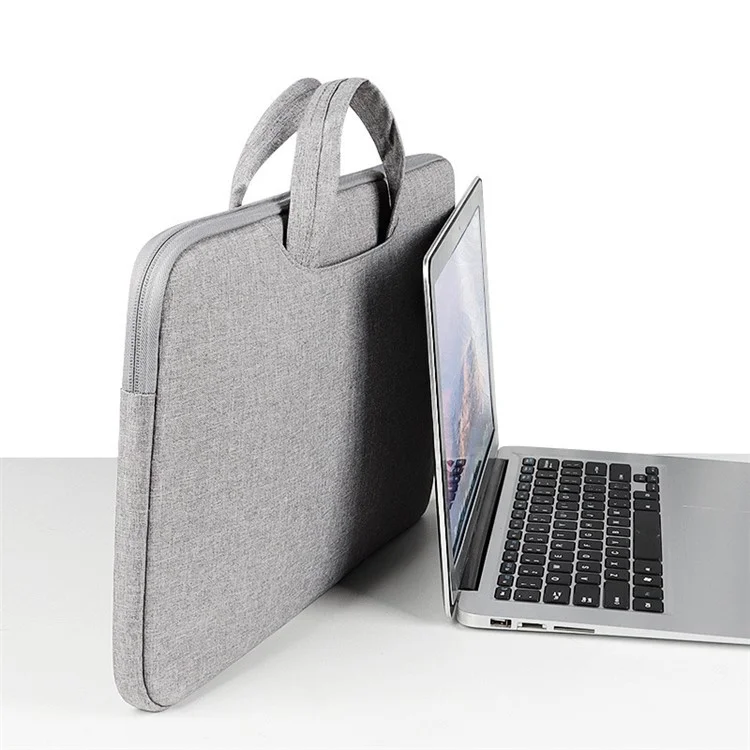15,6-Zoll-Laptop-Wasserdichte Handtasche Kratzfester Notebook-Tragetasche - Hellgrau