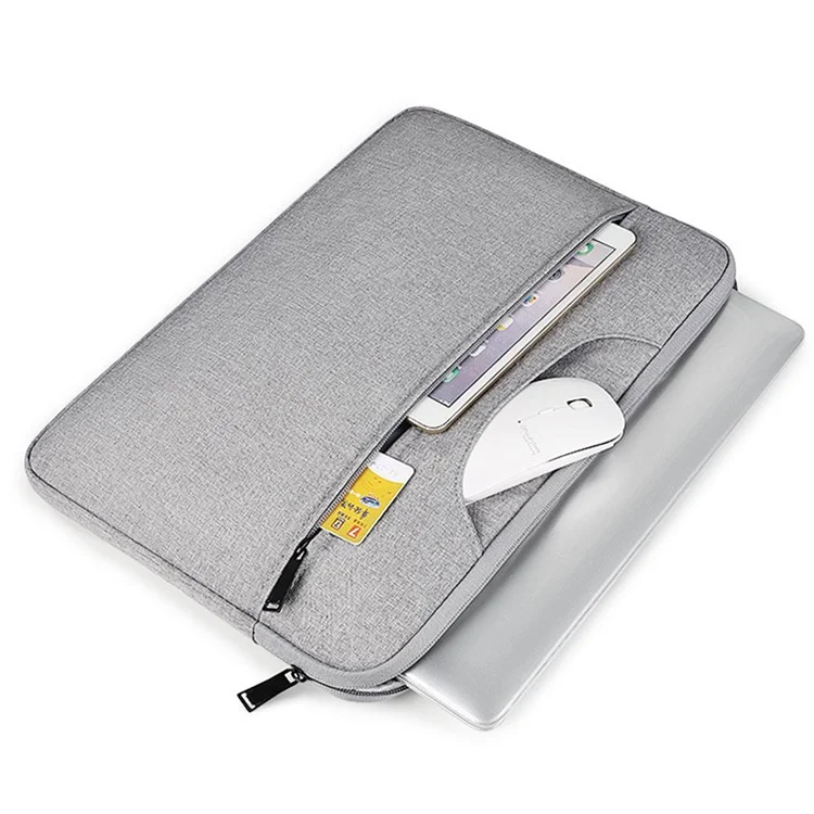 13,3-Zoll-Laptop-Polyester-Schutztasche, weich gefüttert, Notebook-Tragetasche - Dunkelgrau