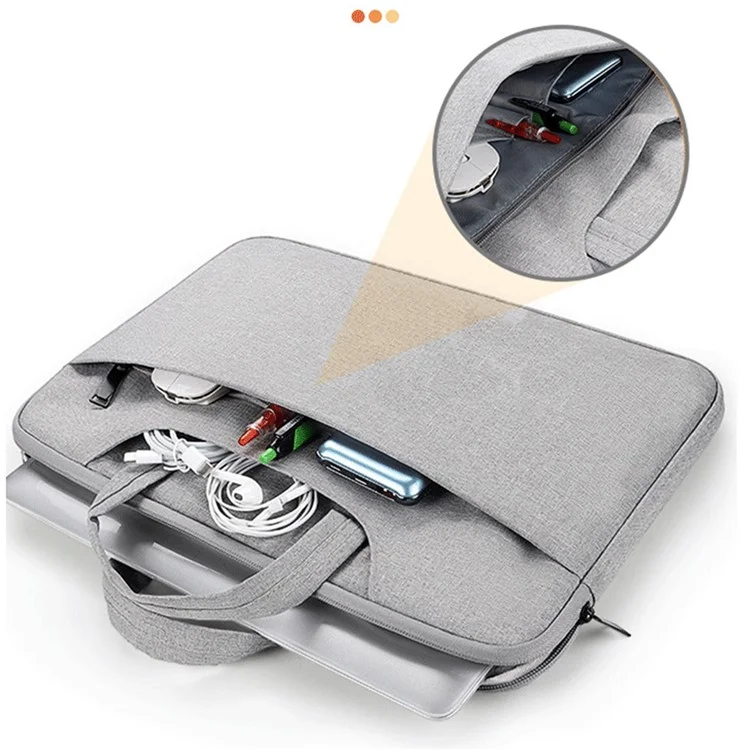 13,3-Zoll-Laptop-Polyester-Schutztasche, weich gefüttert, Notebook-Tragetasche - Dunkelgrau