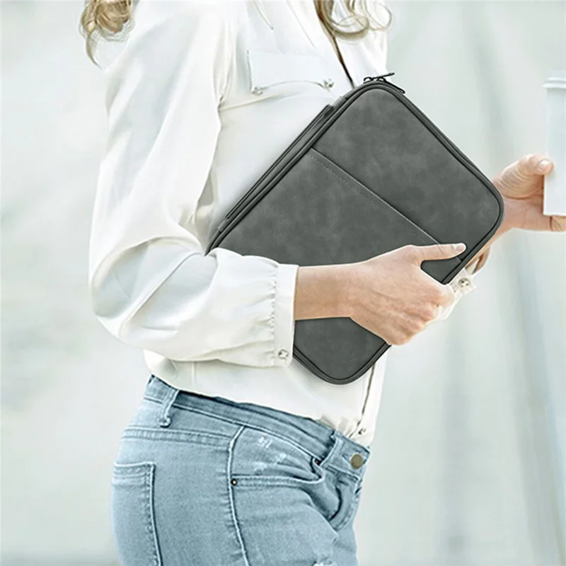 ND13 12.9-13 Inch Laptop Pouch 180 Degree Opening Anti-scratch Tablet Handbag - Dark Blue