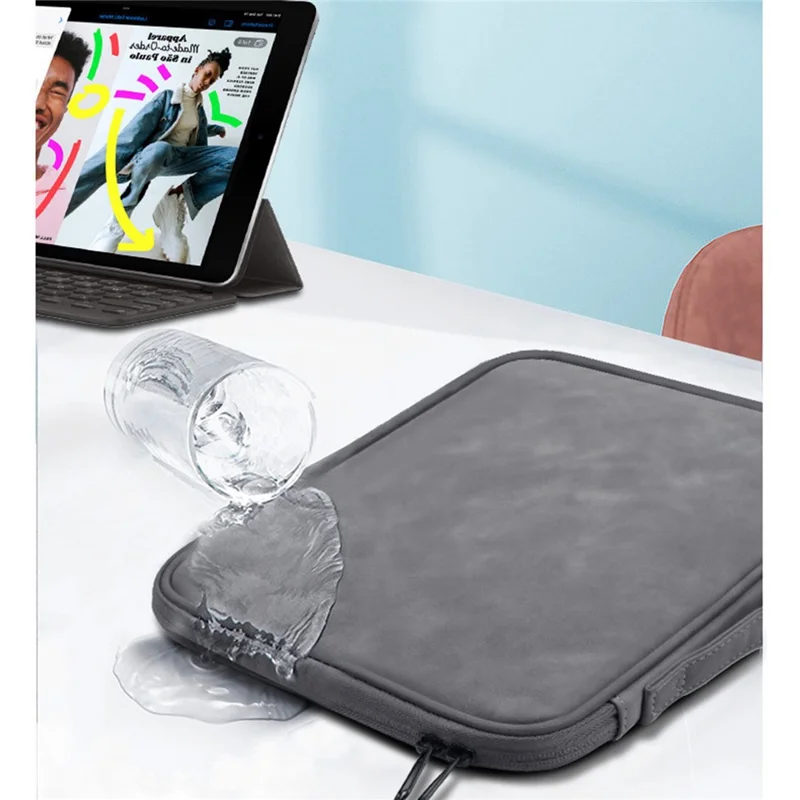 ND13 12.9-13 Inch Laptop Pouch 180 Degree Opening Anti-scratch Tablet Handbag - Dark Blue