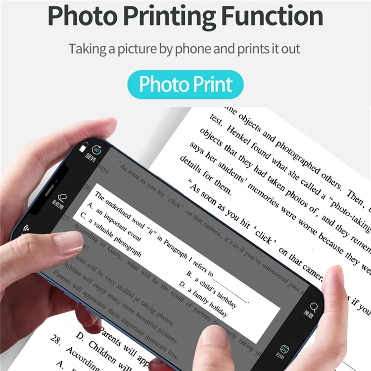 A32 Bluetooth-compatible 5.1 Photo Printer Wireless Office Memo Mini Portable Printer