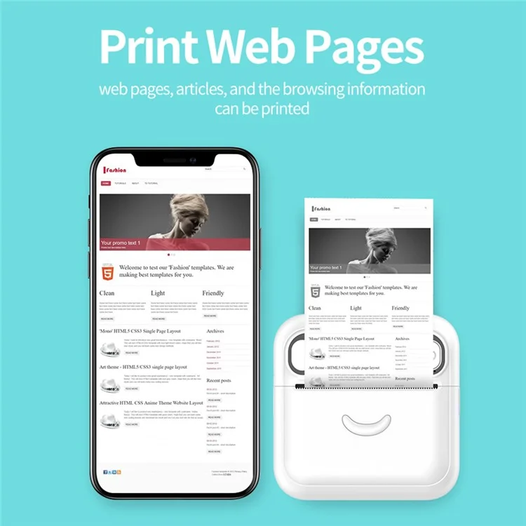 A32 Bluetooth-compatible 5.1 Photo Printer Wireless Office Memo Mini Portable Printer