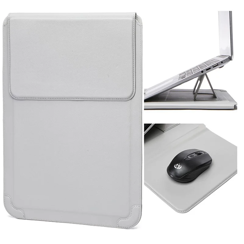 14 inch Laptop Sleeve Case Laptop Ultra-Thin Shock Resistant Computer  Bag with Stand - Grey